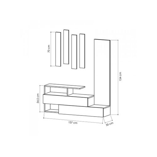 Meuble D'entrée Anila Blanc Et Chêne