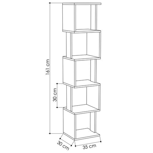 Étagères Bibliothèque Dorian L35cm Blanc Et Moka Clair