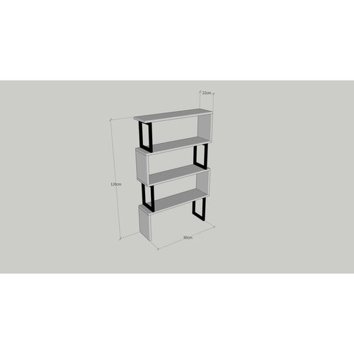 Etagère Bibliothèque Design Industriel Ceylan - L. 80 X H. 128 Cm - Noir