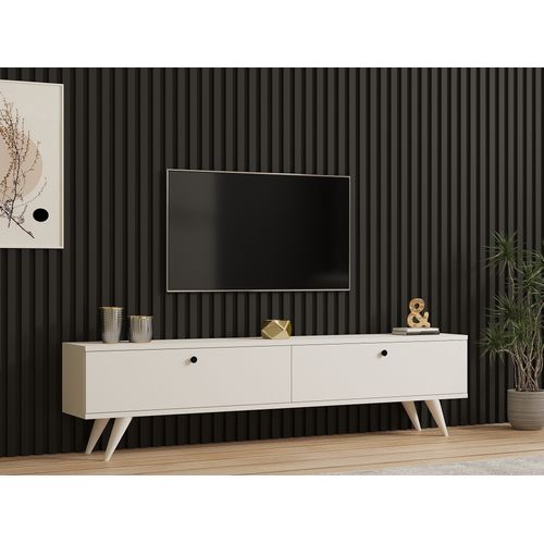 Meuble TV En Bois "paris" - 160 X 25 X 40 Cm - Blanc