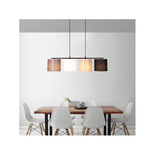 Suspension En Métal À Hauteur Réglable Valiz - 4 Abat-jours - L. 110 X H. 40/120 Cm - Multicolore