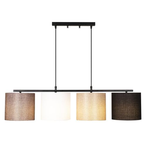 Suspension En Métal À Hauteur Réglable Valiz - 4 Abat-jours - L. 110 X H. 40/120 Cm - Multicolore