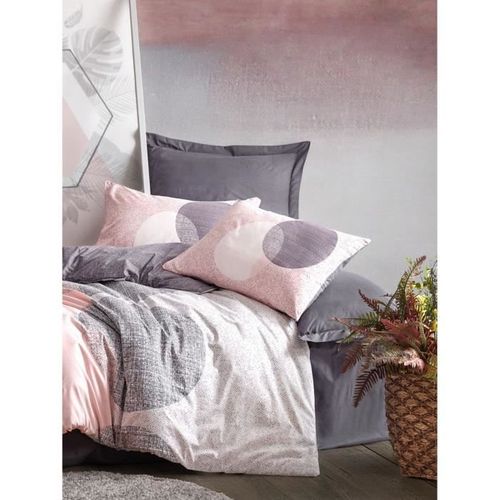 Parure De Lit - 1 Housse De Couette 220 X 240 Cm + 2 Taies D'oreiller 60 X 60 Cm  - Gris