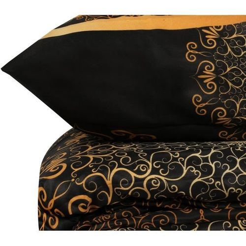 Parure De Lit - 1 Housse De Couette 220 X 240 Cm + 2 Taies D'oreiller 60 X 60 Cm - 100% Coton - Noir
