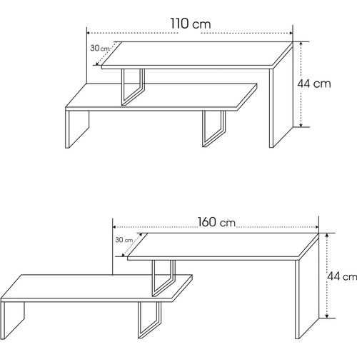 Meuble TV Design Industriel Ovit - L. 120 X H. 45 Cm - Marron