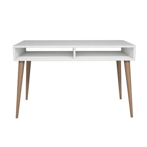 Bureau En Bois "cisto" - 60 X 120 X 74 Cm - Blanc