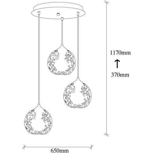 Suspension En Métal 3 Abat-jour Fellini