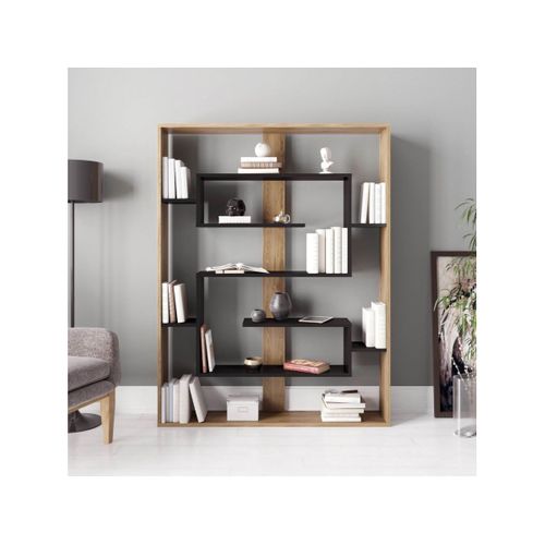 Étagère Aegyptio Graphique 156cm Bois Chêne Et Noir