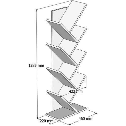 Hitit Bibliothèque - 100 % Mélamine - Noyer