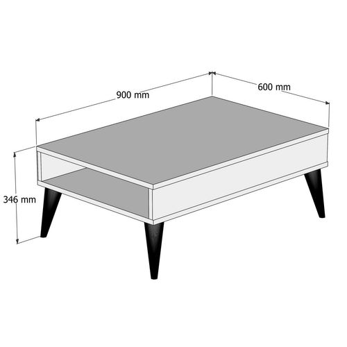 Table Basse Avec Rangement Yaltra L90xp60cm Blanc