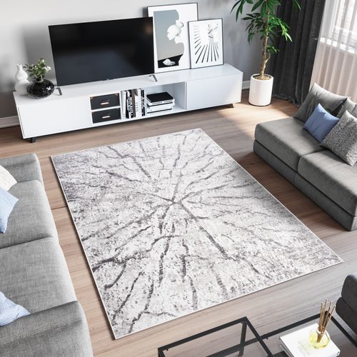 Sky Tapis De Salon Moderne Anthracite Gris Abstrait 200x300cm
