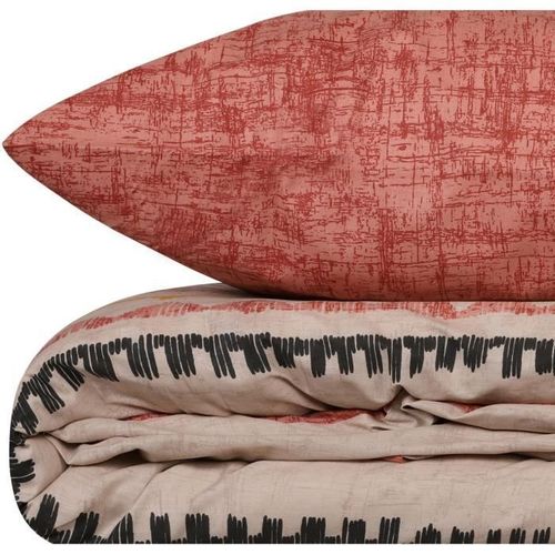 Parure De Lit - 1 Housse De Couette 220 X 240 Cm + 2 Taies D'oreiller 60 X 60 Cm - Rouge
