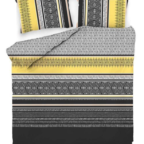 Housse De Couette 220x240 + 2 Taies D'oreiller 60x60 Cm Coton Formas Yellow