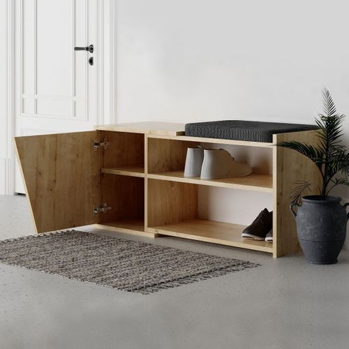 Banc à Chaussures En Bois 1 Porte - L104 Cm