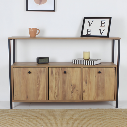 Buffet 3 Portes Décor Noyer - L120 Cm