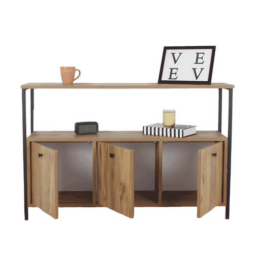 Buffet 3 Portes Décor Noyer - L120 Cm