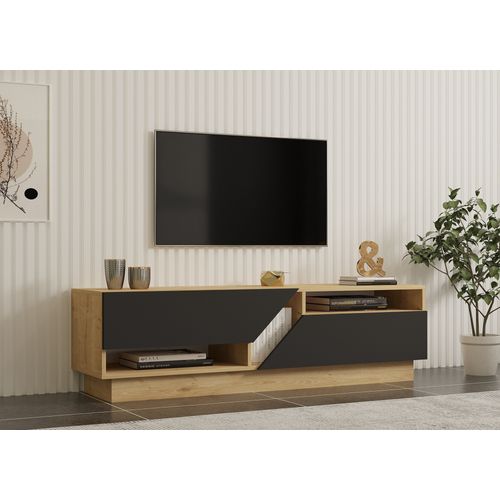 Meuble TV En Bois "yaprak" - 160 X 40 X 45 Cm - Saphir, Anthracite