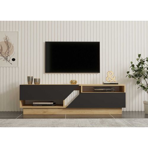 Meuble TV En Bois "yaprak" - 160 X 40 X 45 Cm - Saphir, Anthracite