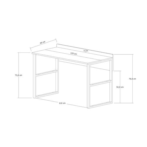 Bureau En Bois "rana" - 120 X 75 X 60 Cm - Noyer, Noir