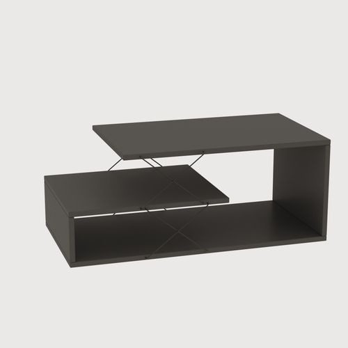 Table Basse Design à 3 Plateaux Loiria Noir Et Gris Foncé