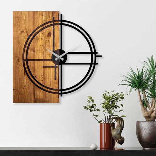 Horloge En Bois Et Métal Clock Cercle