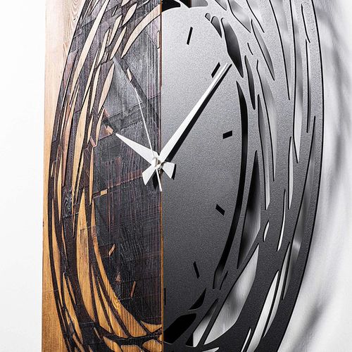 Horloge En Bois Et Métal Clock Rond
