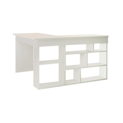 Bureau D'angle Avec Rangements - Coloris : Blanc - Lileul