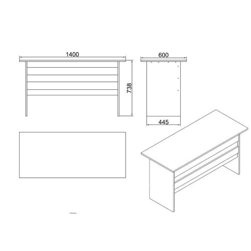 Bureau Contemporain Busymo Chêne Foncé Et Gris
