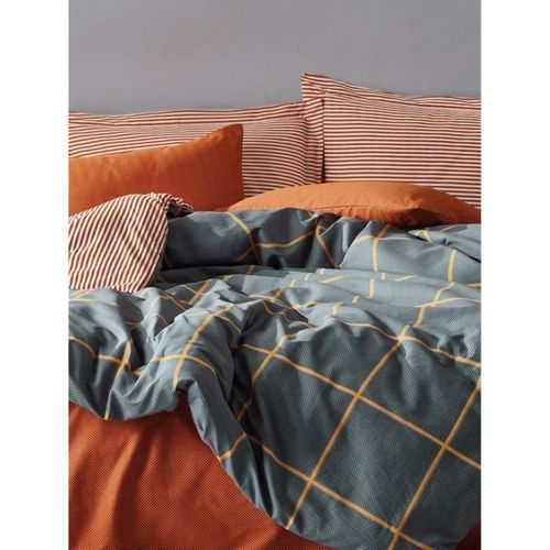 Parure De Lit - 1 Housse De Couette 220 X 240 Cm + 2 Taies D'oreiller 60 X 60 Cm - Cannelle