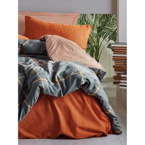 Parure De Lit - 1 Housse De Couette 220 X 240 Cm + 2 Taies D'oreiller 60 X 60 Cm - Cannelle