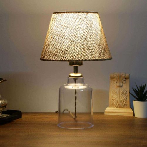 Lampe à Poser En Plastique Transparent Et Tissu Léa