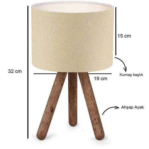 Lampe à Poser En Bois Et Tissu Carla Beige