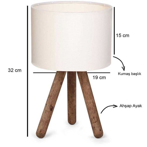 Lampe à Poser En Bois Et Tissu Carla Crème