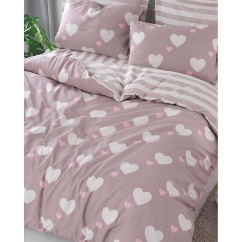 Parure De Lit - 1 Housse De Couette 220 X 240 Cm + 2 Taies D'oreiller 60 X 60 Cm - 65% Coton
