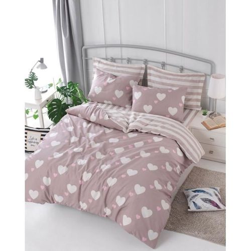 Parure De Lit - 1 Housse De Couette 220 X 240 Cm + 2 Taies D'oreiller 60 X 60 Cm - 65% Coton
