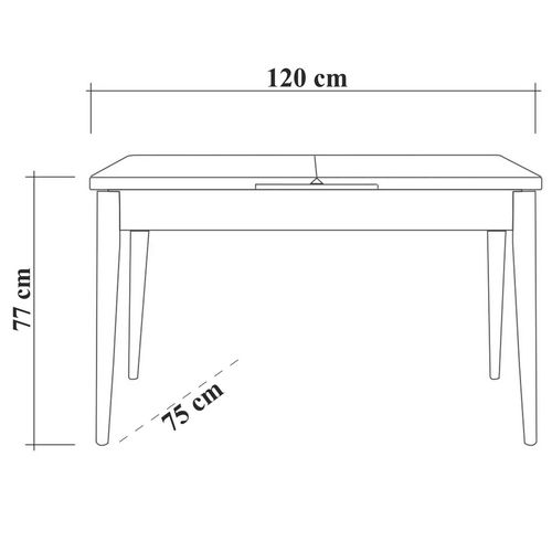 Table à Manger - Costa - Rectangulaire - 4 Personnes - 120 X 77 X 75 Cm - Pin Atlantique / Blanc