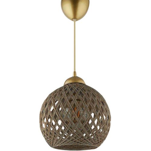 Suspension Berleda D22cm Métal Or Et Coton Beige Brillant