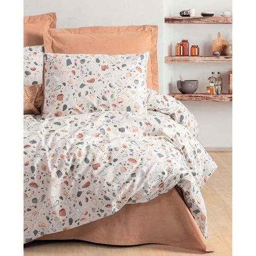 Parure De Lit - 1 Housse De Couette 220 X 240 Cm + 2 Taies D'oreiller 60 X 60 Cm - Caramel