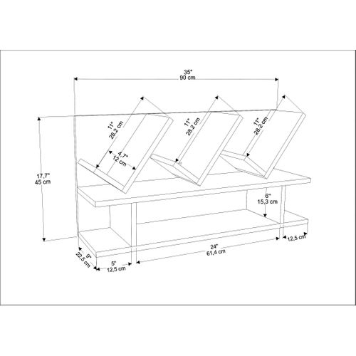 Etagère Murale Larissa 90 Cm Design Géometrique (noyer)