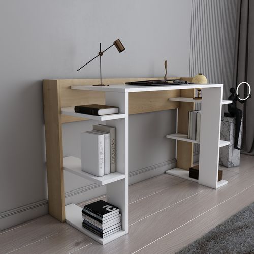 Cinar Bureau 122 Cm Avec Etagères Ouvertes Design Unique Et Modern
