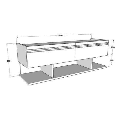 Meuble TV Kase De 120 Cm - Armoires Abattants (blanc Et Cordoba)