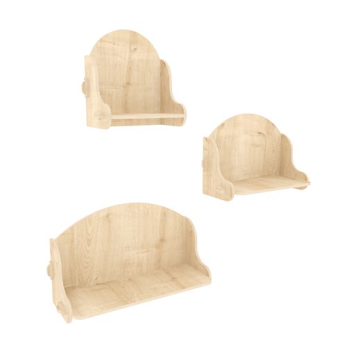 Set Des Étagères Murales 3 Pièces Silya Mdf, Fait à Main, Sans Vis