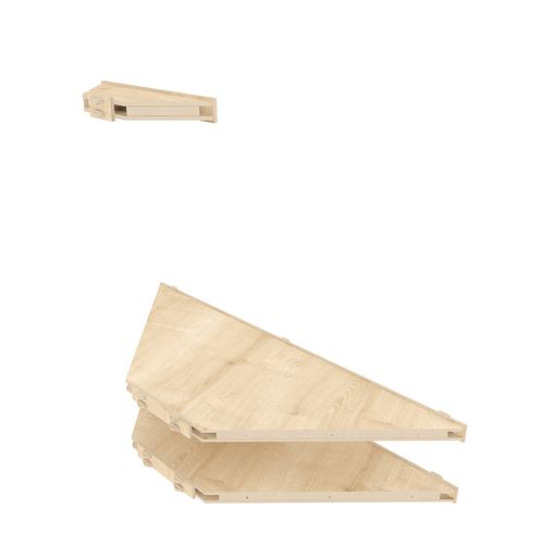 Meuble TV D'angle Mural Mensi En Mdf, Fait à Main, 3 Pièces