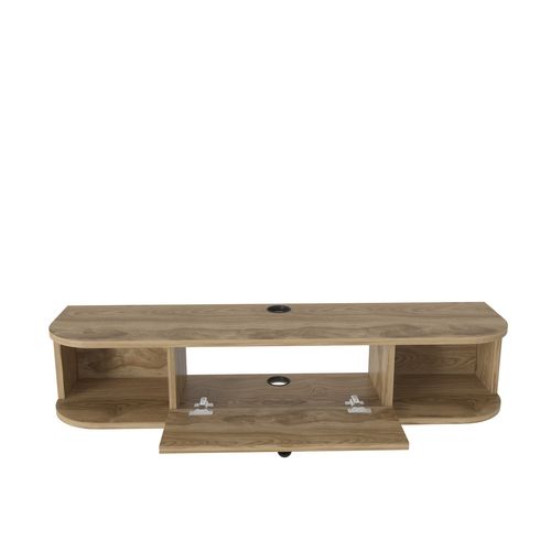 Meuble TV Mural 120 Cm Avec Placard Et Niches, Modern Et Durable (oud)