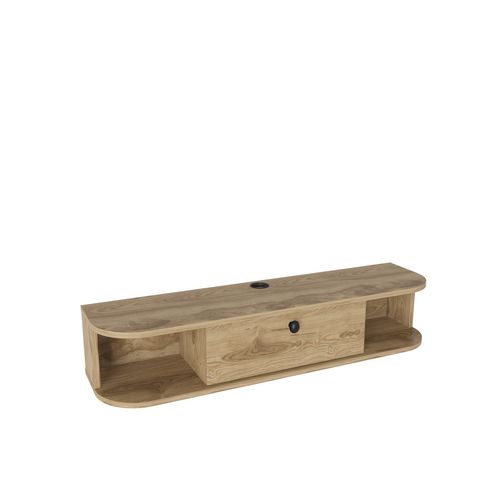 Meuble TV Mural 120 Cm Avec Placard Et Niches, Modern Et Durable (oud)