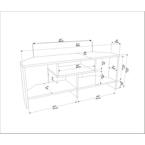 Maldiv Meuble TV D'angle 120 Cm Niches Design (beige)