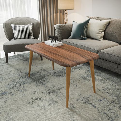 Bohemia Table Basse 90 Cm Avec Pieds En Bois (noyer)