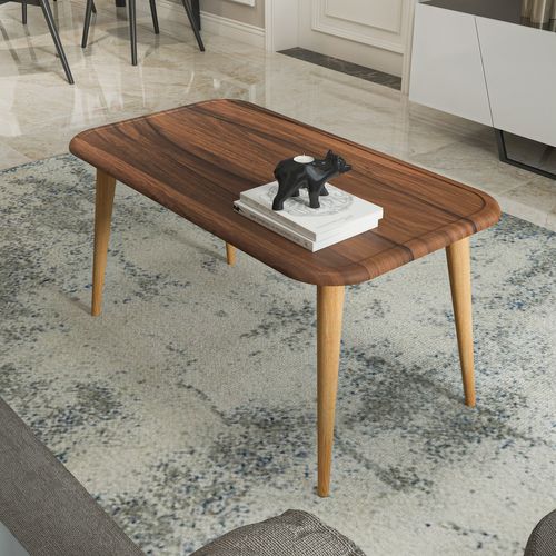 Bohemia Table Basse 90 Cm Avec Pieds En Bois (noyer)