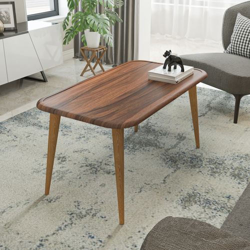 Bohemia Table Basse 90 Cm Avec Pieds En Bois (noyer)