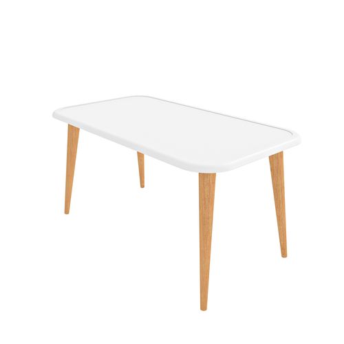 Bohemia Table Basse 90 Cm Avec Pieds En Bois (blanc)